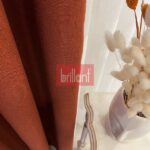 Brillant Modern Minimalist Kiremit Blackout Perde – Keten Doku, Karartma Özellikli, Özel Ölçü